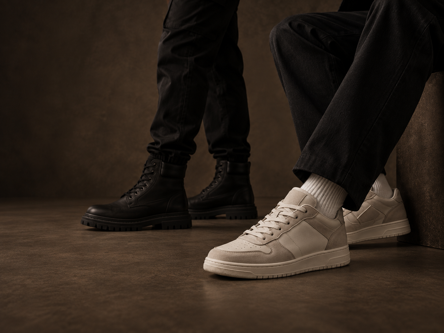 Different Level Shoes category campaign featuring premium sneakers and boots.
